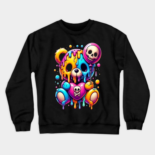 Melting scary teddy bear Crewneck Sweatshirt by Out of the world